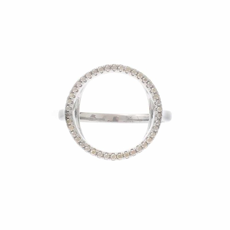Bague Argent Ronde Zirconium Blanc