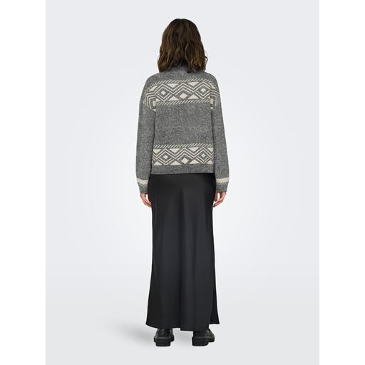 ONLY Victoria Striktrøje, Medium Grey Melange, S