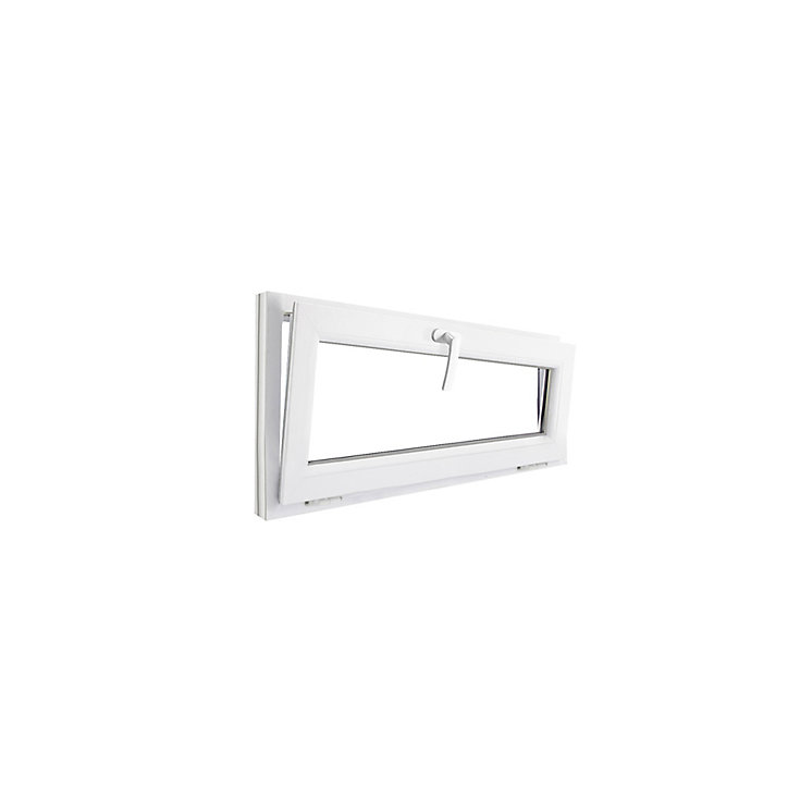 Fenêtre abattant PVC GoodHome blanc - l.100 x h.45 cm