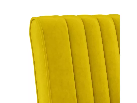Fauteuil sans accoudoirs jaune velours
