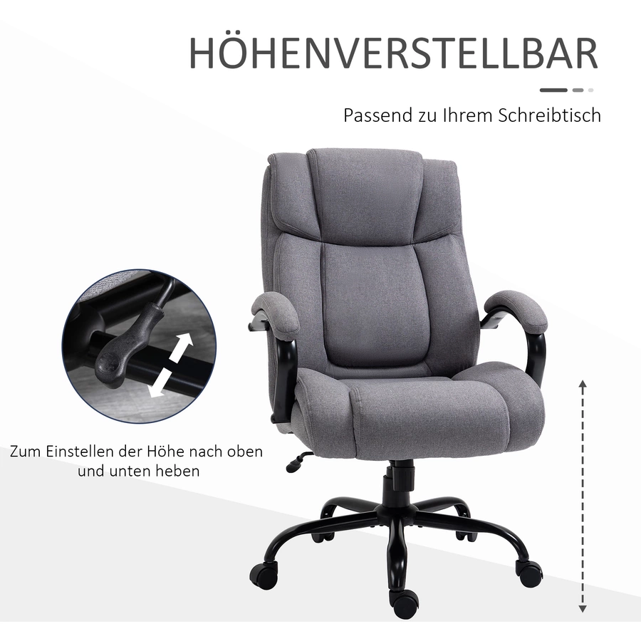 HOMCOM Bürostuhl ergonomisch hellgrau