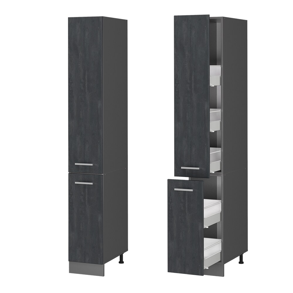 Vicco Apothekerhochschrank R-Line Schwarz Beton Anthrazit 30 cm