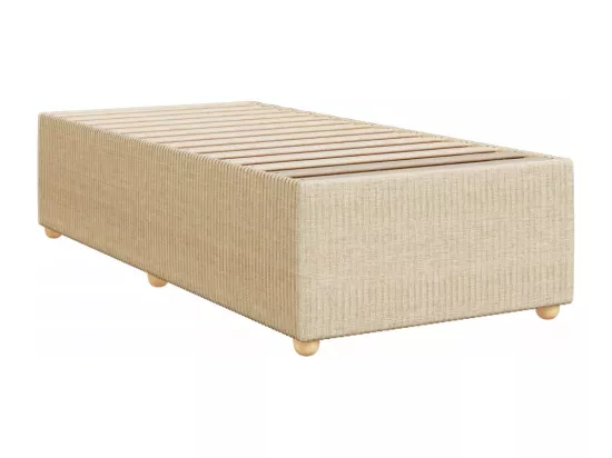 Sommier à lattes de lit et matelas Crème 90x190 cm Tissu