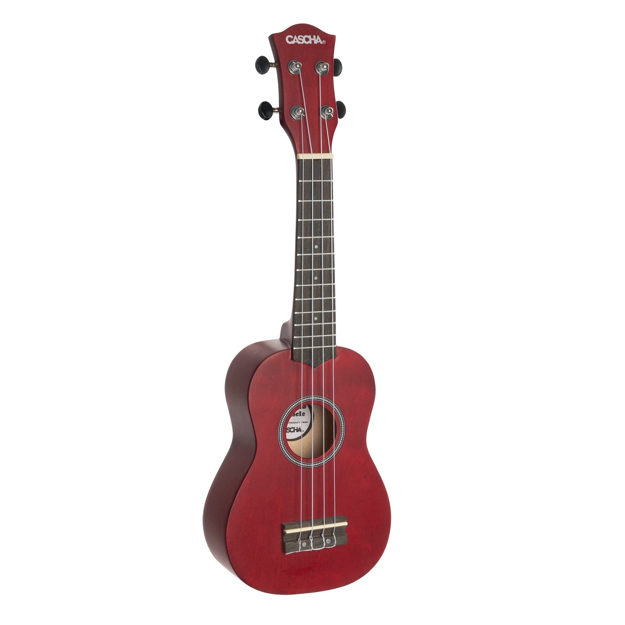 Cascha HH 3970 IT sopraan ukelele set linden rood met Italiaans leerboek