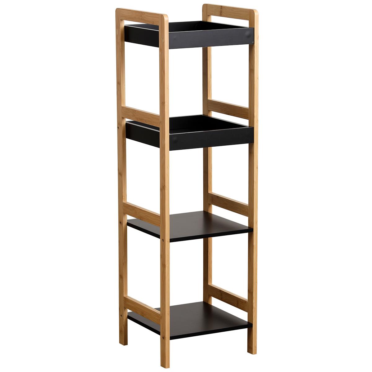 MEUBLE BAMBOU 4 ETAGERES BAMBOU NOIR