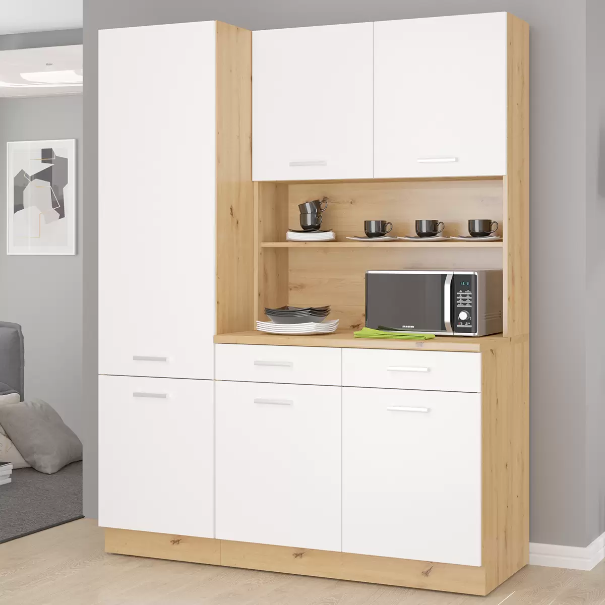 Hochschrank Maria NEW Vorrats-Hochschrank Maria NEW weiss,hellbraun