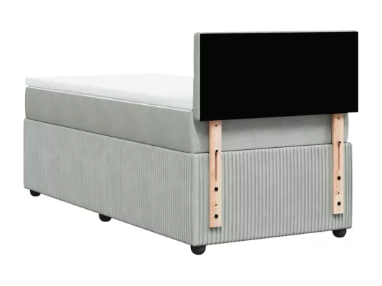 Sommier à lattes de lit et matelas Gris clair 90x190 cm Velours
