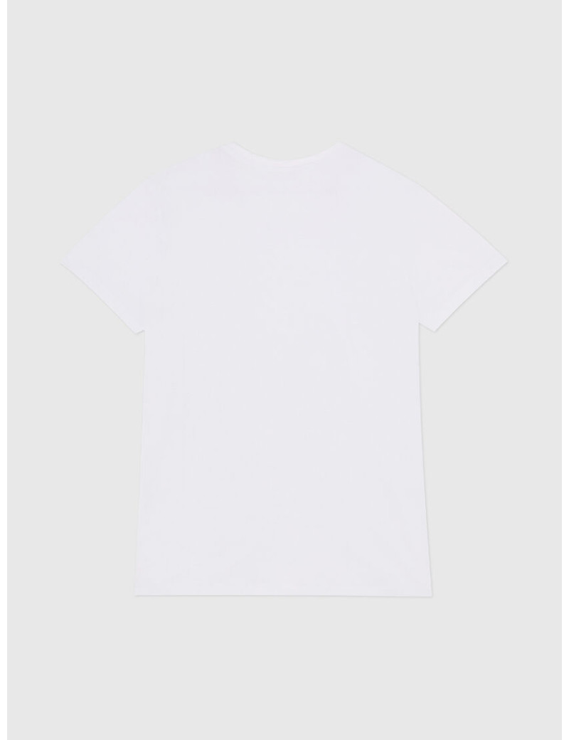 DIESEL T-SHIRT COL ROND M/C BLANC