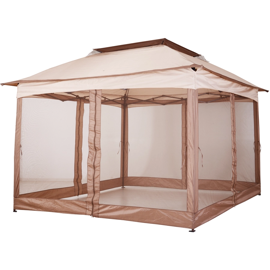 Outsunny Faltpavillon mit Seitenwänden khaki