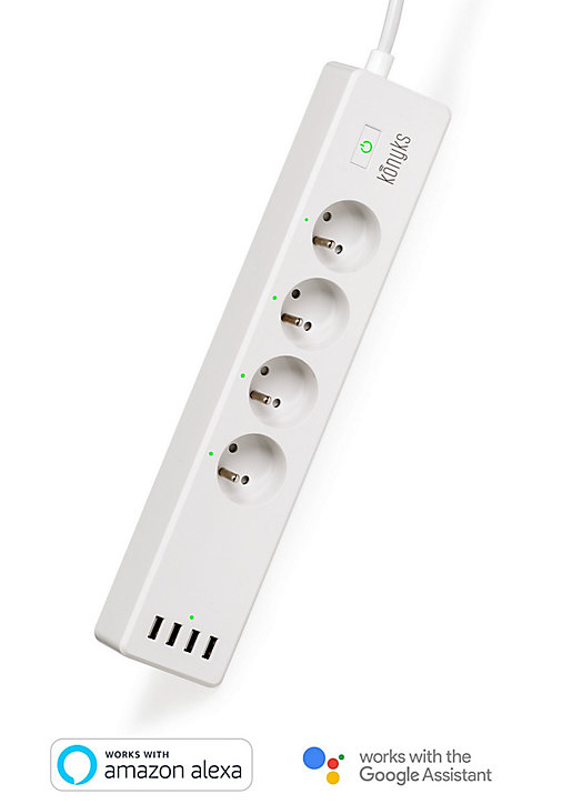 Multiprise connectée Wi-Fi 4 prises 220V + 4 USB 1.8m Konyks