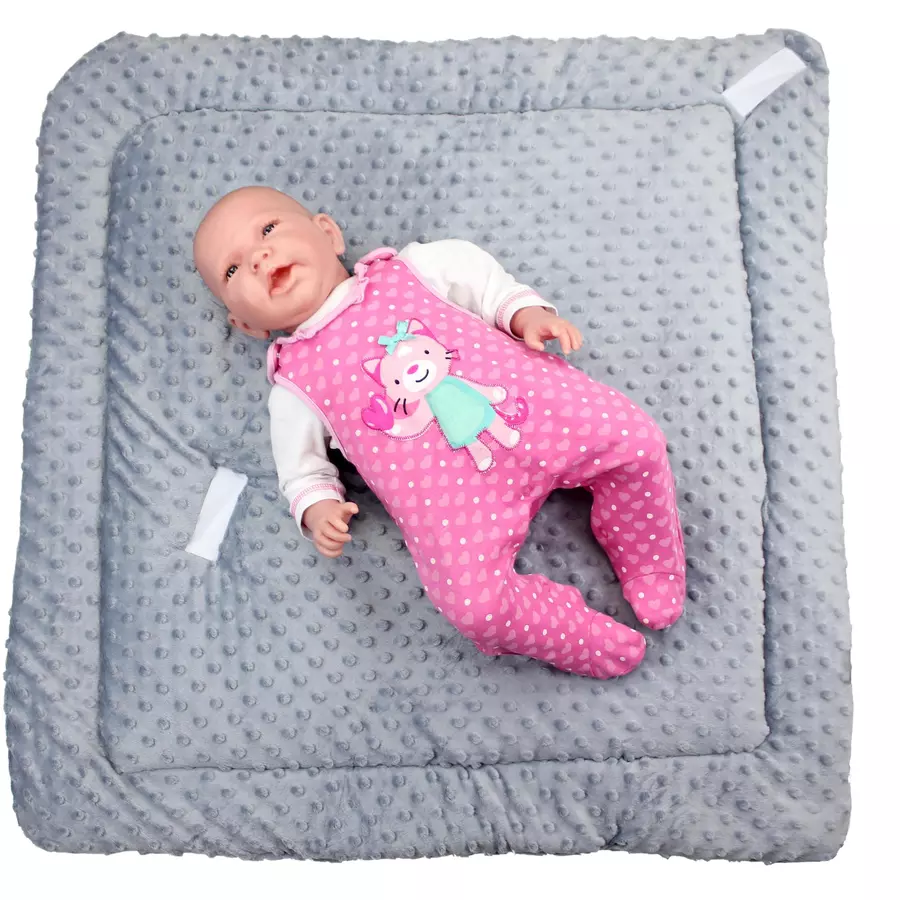 TupTam Baby Winter Einschlagdecke Warm Wattiert Minky rosagrau