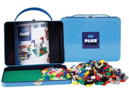 Plus Plus Kreativ-Bausteine Basic Metallbox 600 Teile Konstruktionsspielzeug in praktischer Metallbox