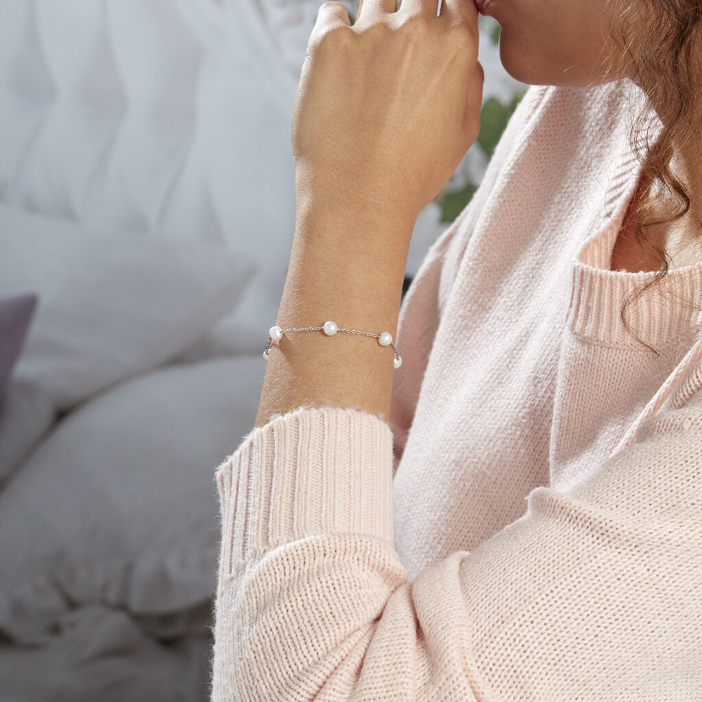 Bracelet Perlita Argent Blanc Perle De Culture