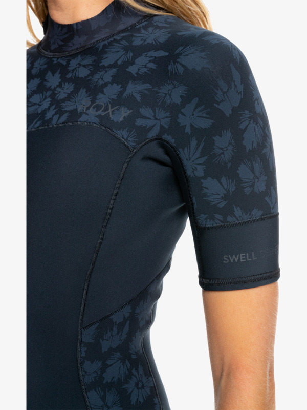2mm Swell Series Springsuit manches courtes back zip Noir Femme