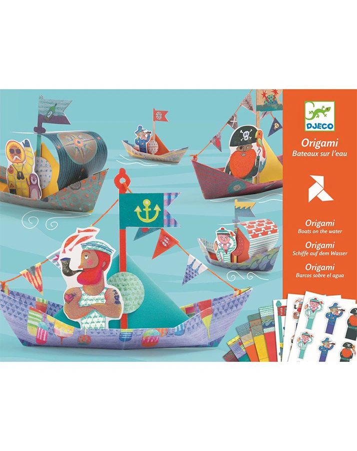 Origami-Set SCHIFFE AUF DEM WASSER 22-teilig in bunt