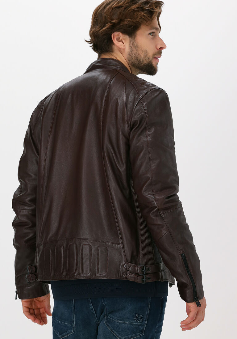 VANGUARD bruine vanguard leren jas short jacket sheep veg oily