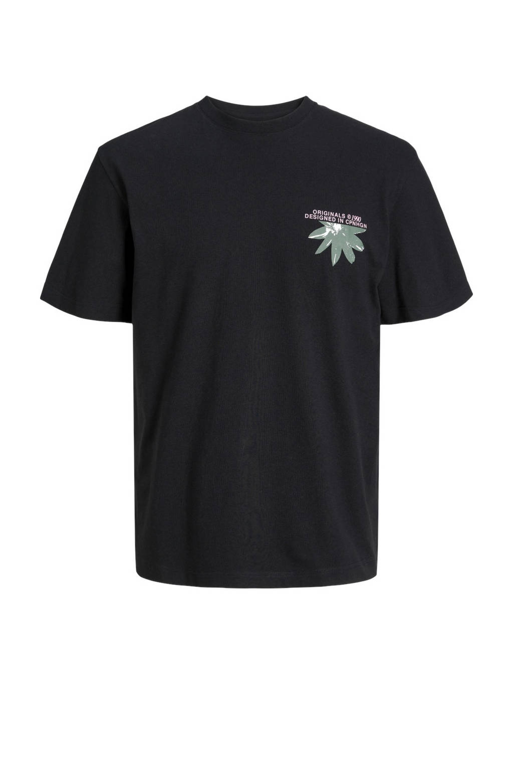 JACK & JONES T-shirt JORTAMPA met backprint zwart