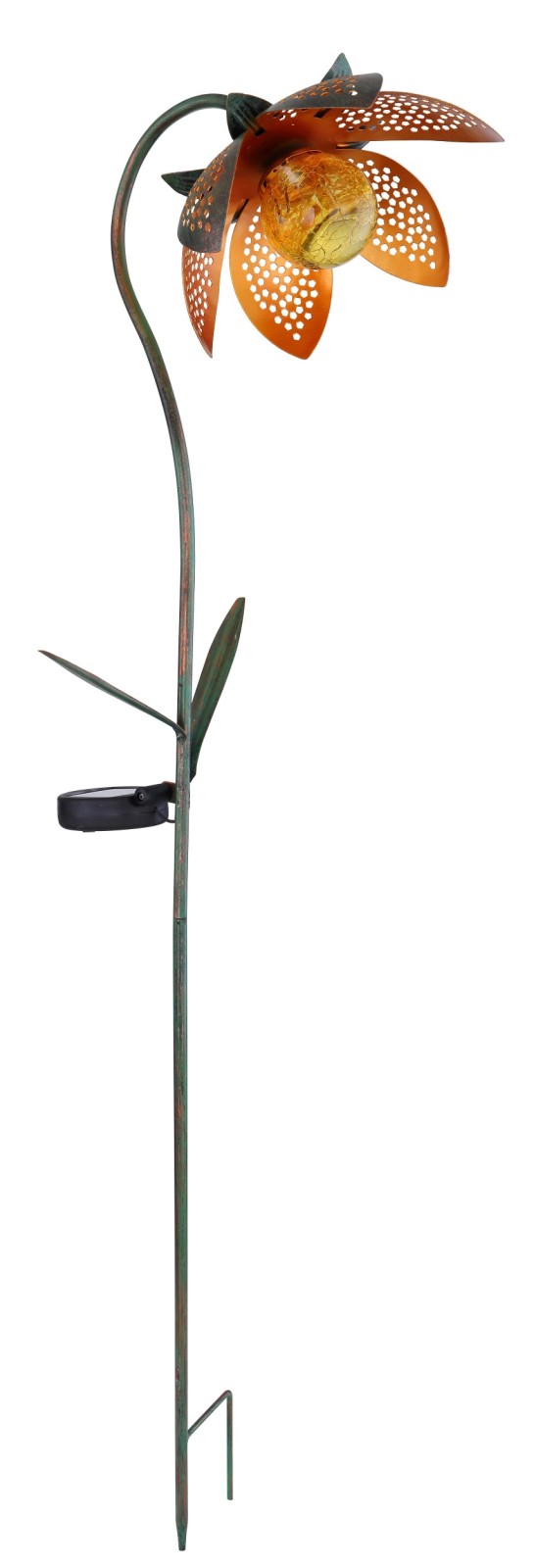 LED-Solarleuchte - gold-grün - 90 cm hoch
