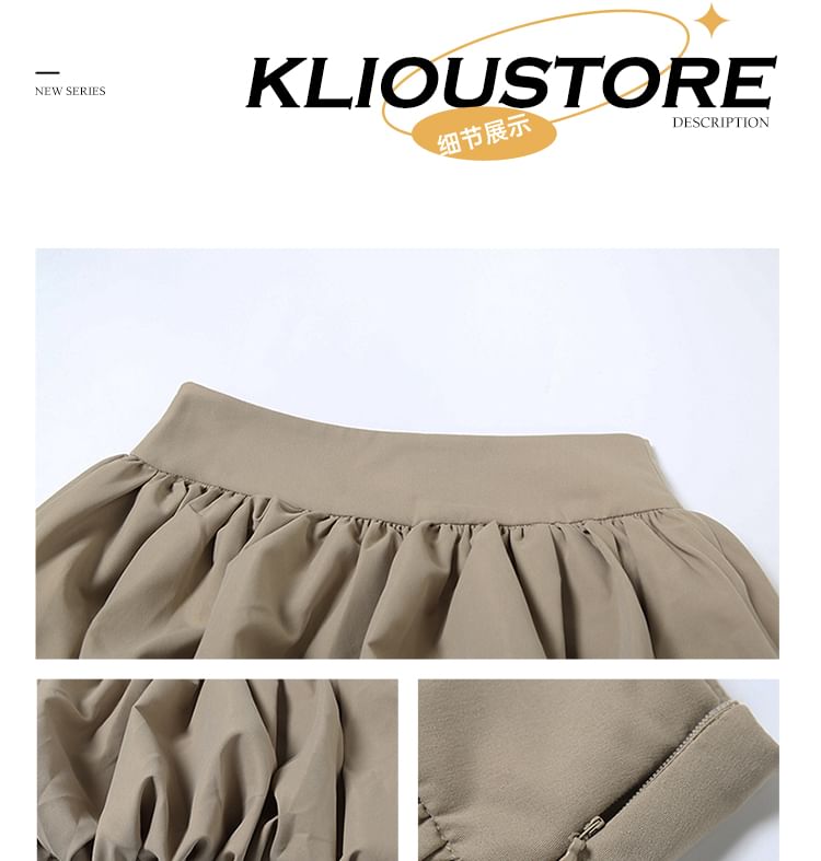 Bababy - Strapless crop top met harige rand / mini A-lijn rok