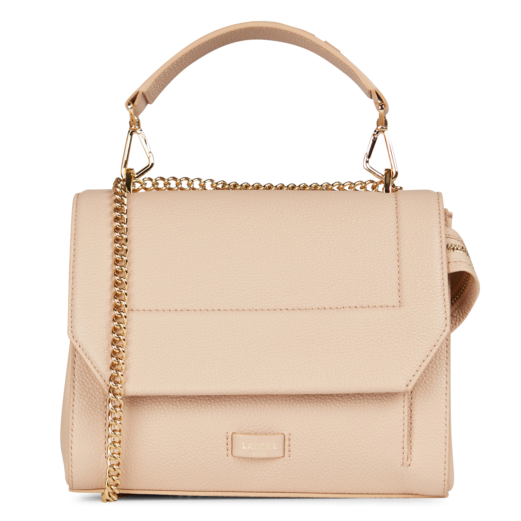 NINON M - Sac à rabat en cuir grainé | Beige