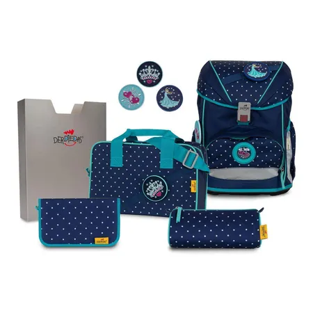 DerDieDas Schulranzenset ErgoFlex Buttons Star Princess, 5-teilig