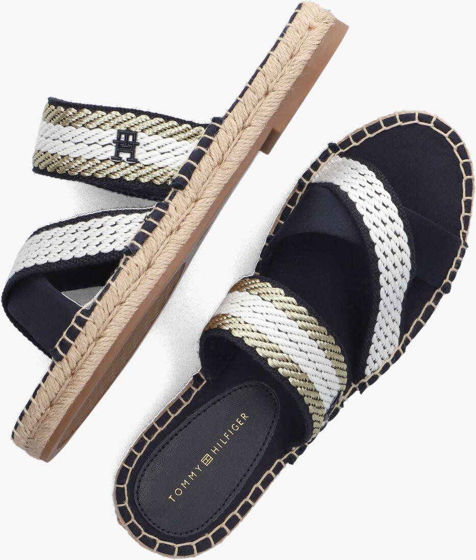 TOMMY HILFIGER blauwe tommy hilfiger slippers golden webbing 1