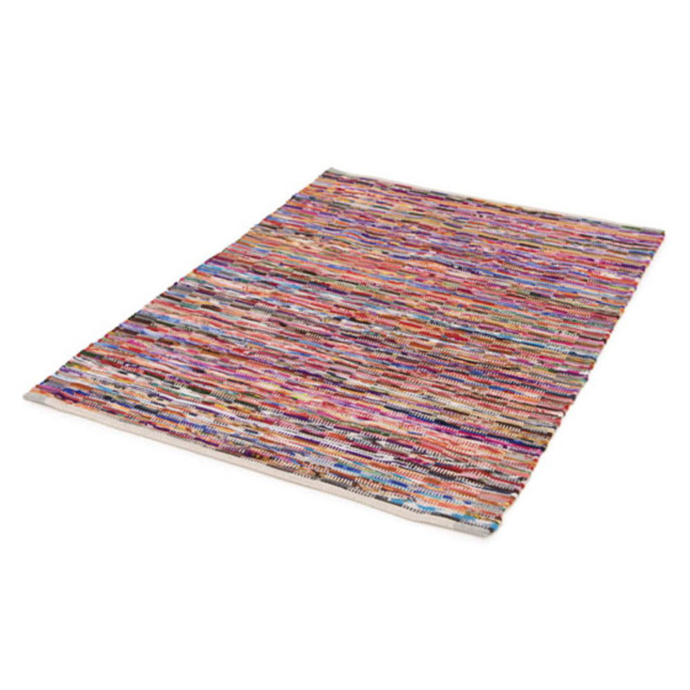 Tapis chindi en matière recyclée - unicité - multicolore - 120 x 170 cm