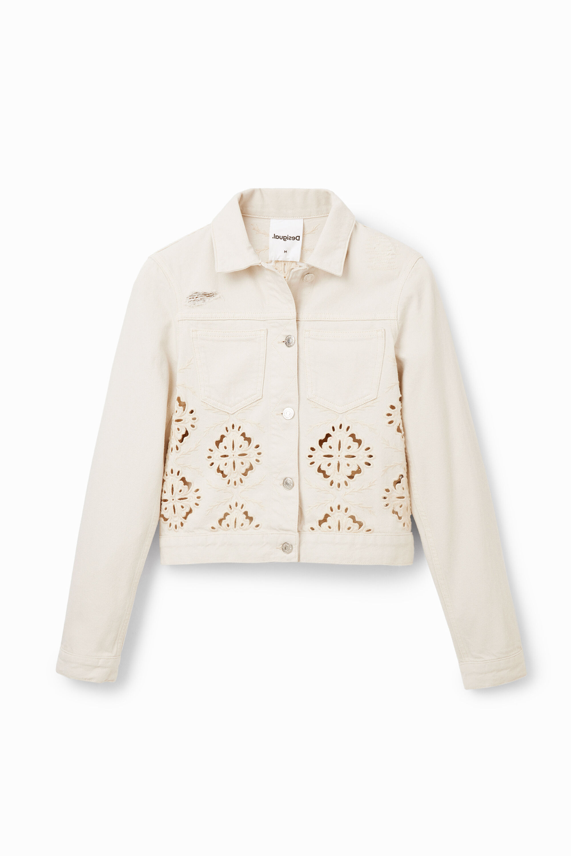 Veste jean ajourée