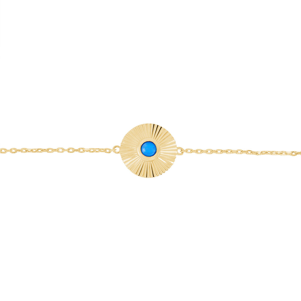 Bracelet Cartina Plaqué Or Jaune Pierre De Synthese