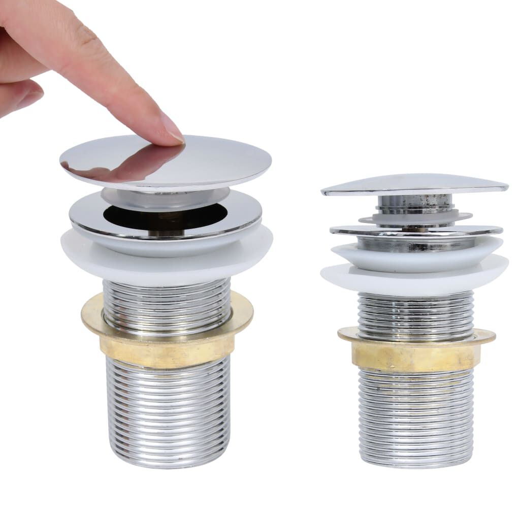 vidaXL Klik-klak stop zonder overloop, chroom, 6,4x6,4x9,1 cm