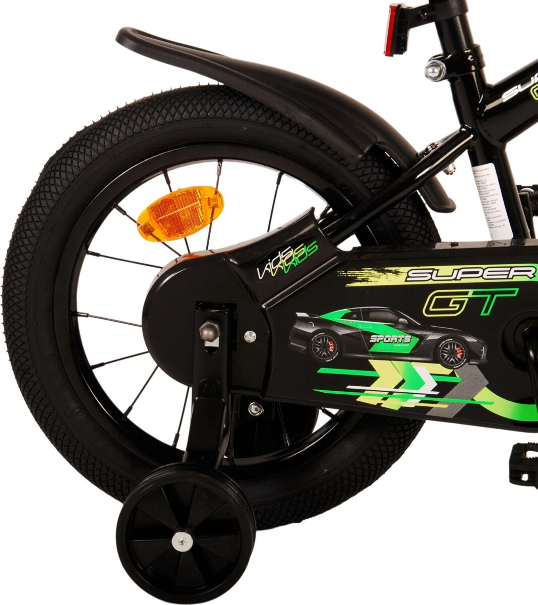 Volare - Børnecykel Med Støttehjul - 14'' - Super Gt - Grøn
