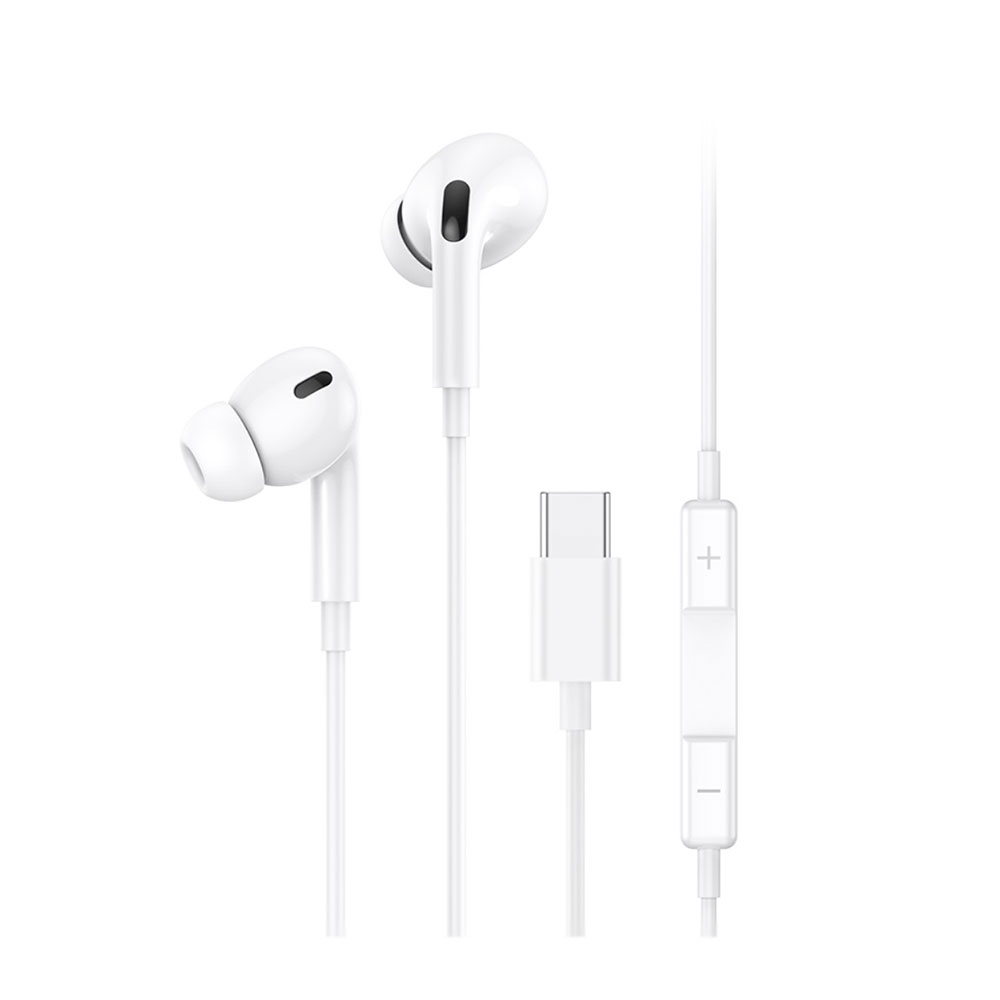 Stereo Kopfhörer Headset mit integrierter Fernbedienung   USB C Anschluss - Weiss