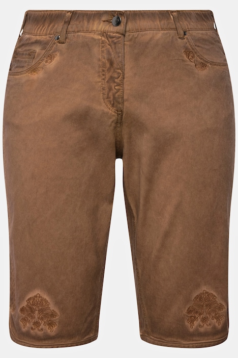 Trachten-Jeansbermuda Mandy, Used-Look, Stickerei