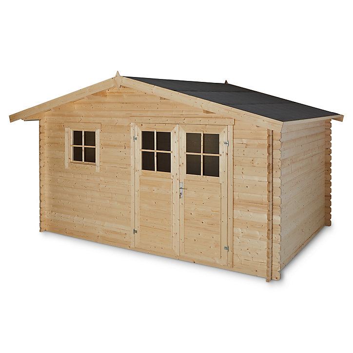 Abri de jardin Blooma Taman en bois coloris naturel ép.34 mm surface extérieure 15,65 m²