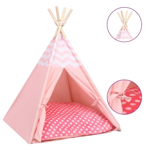 Tenda de descanso para gatos branca e rosa