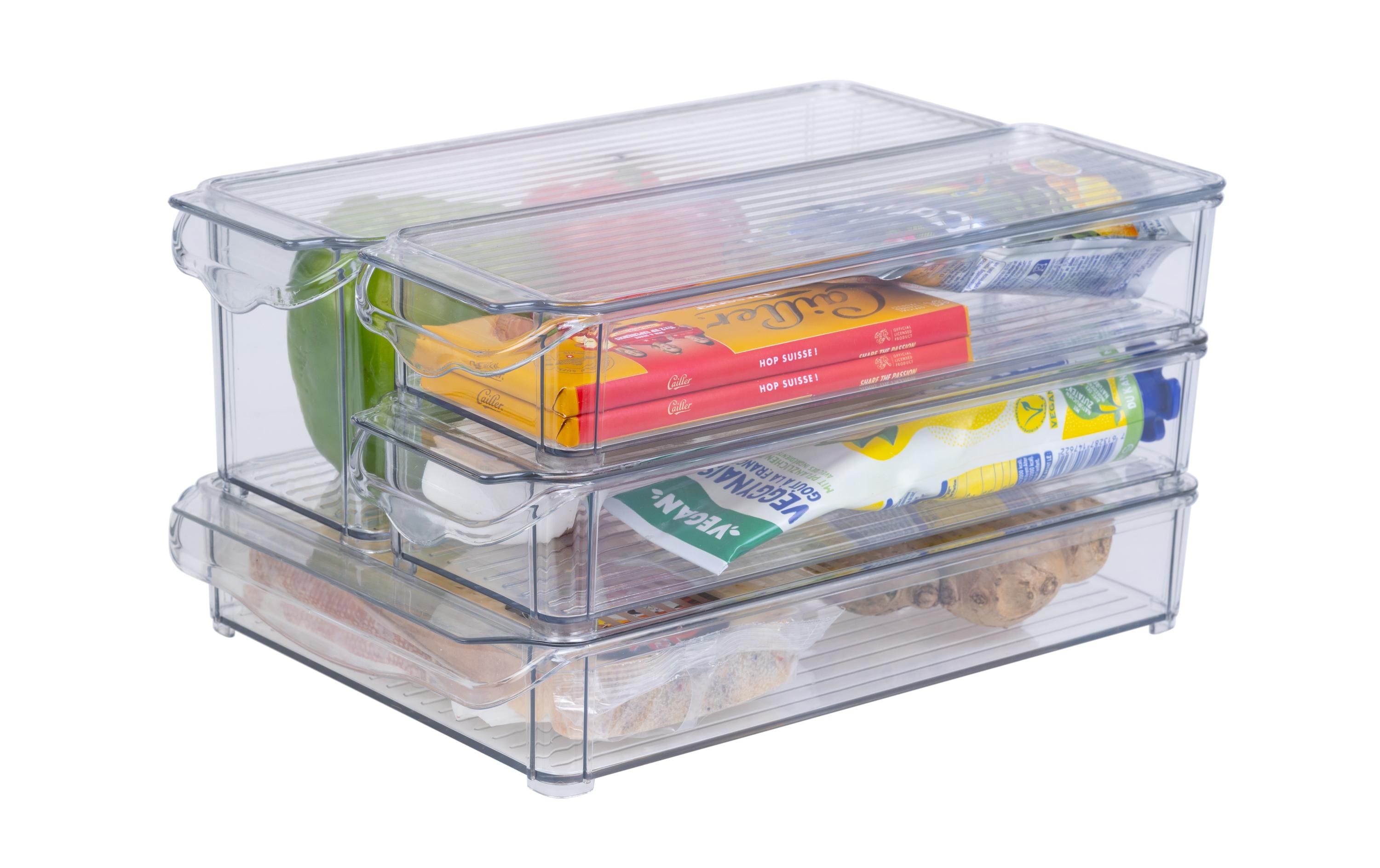 Kühlschrankorganizer 4-teilig, TransparentKühlschrankorganizer Set