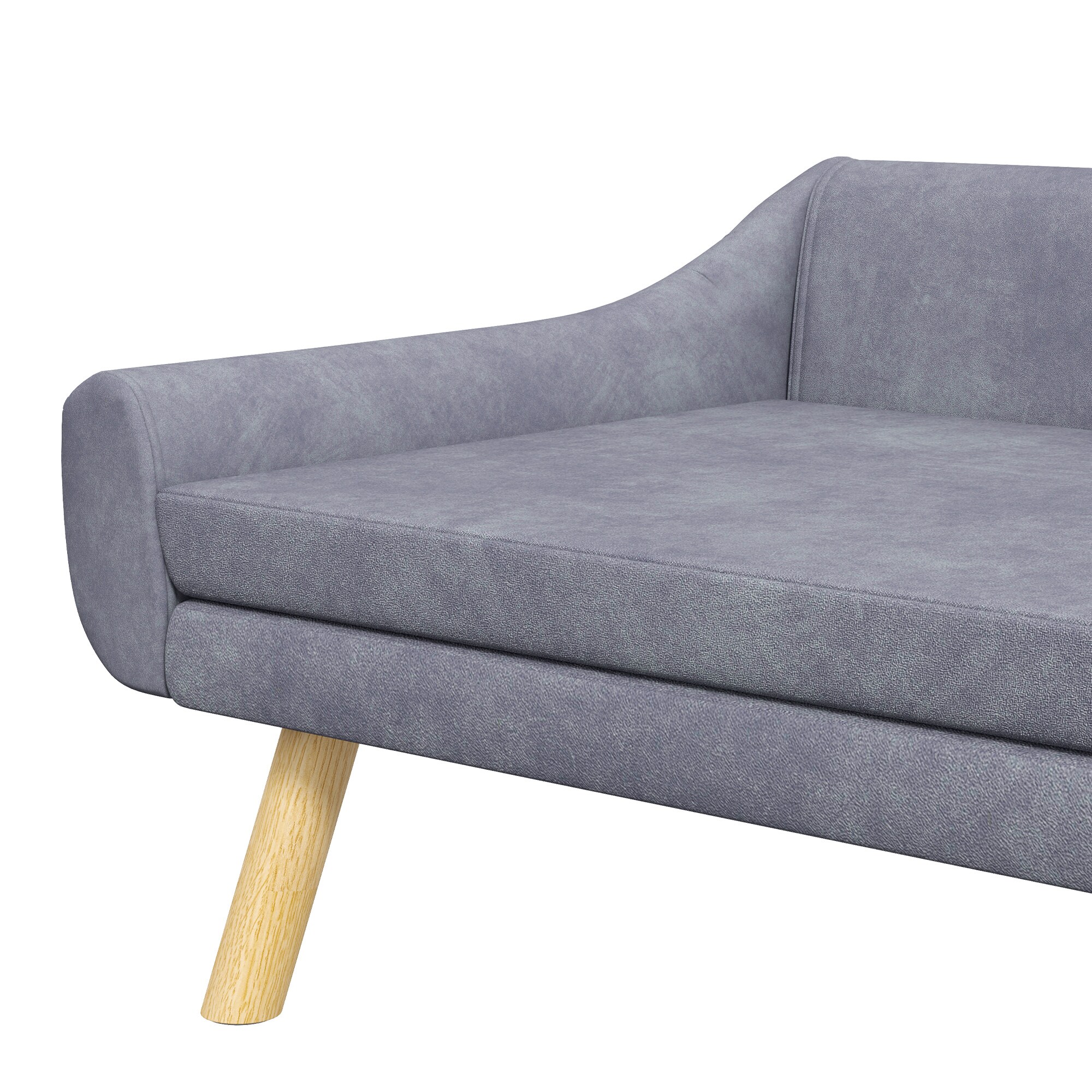 PawHut Hundesofa mit rutschfeste Füße grau 102L x 58,5B x 42,5H cm