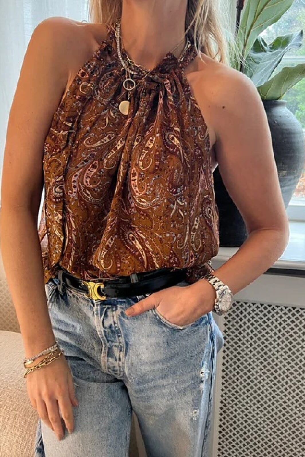 EMM Copenhagen Elisabeth Top brown paisley