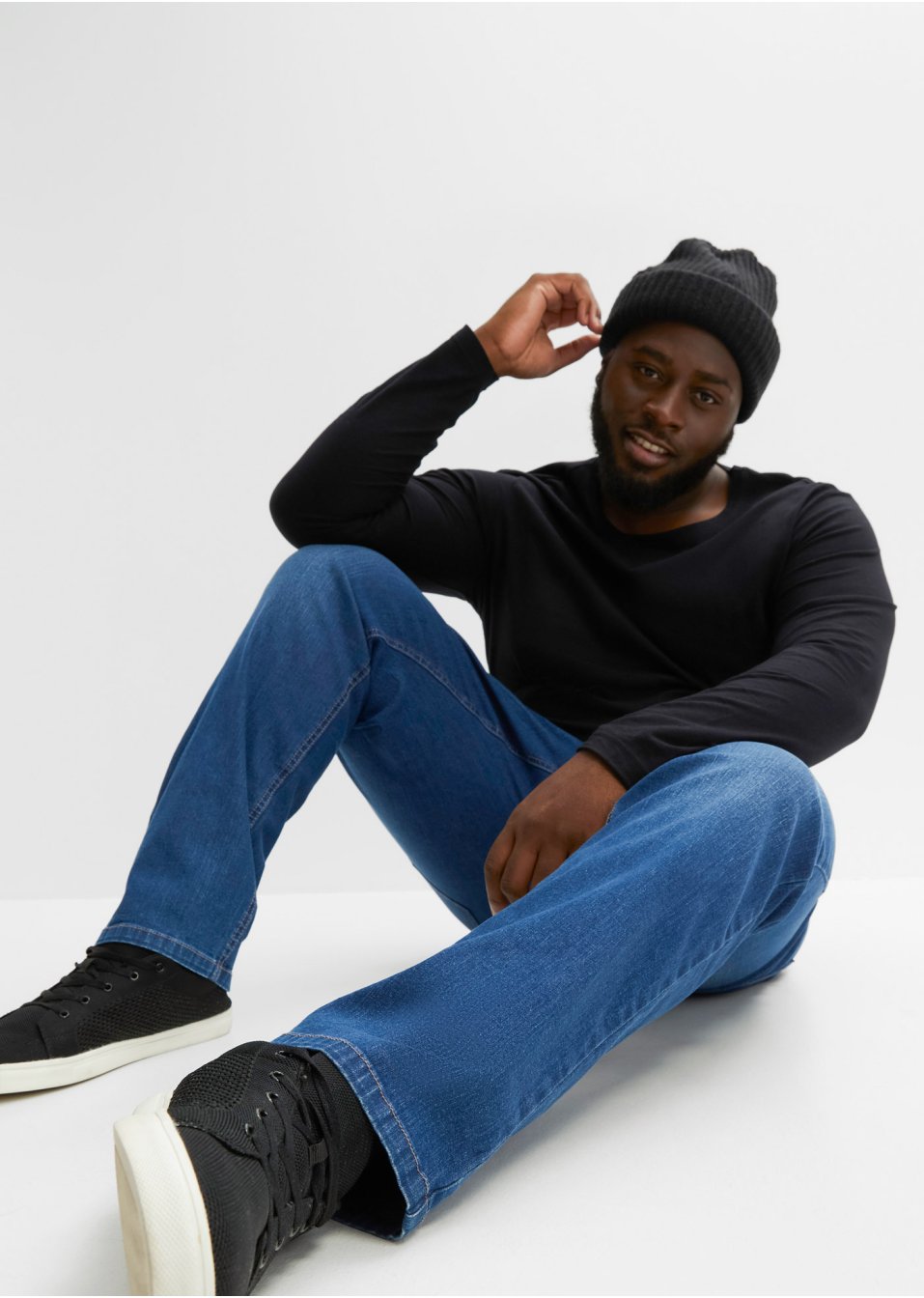 Jean taille extensible confort pour le ventre Loose Fit, Straight