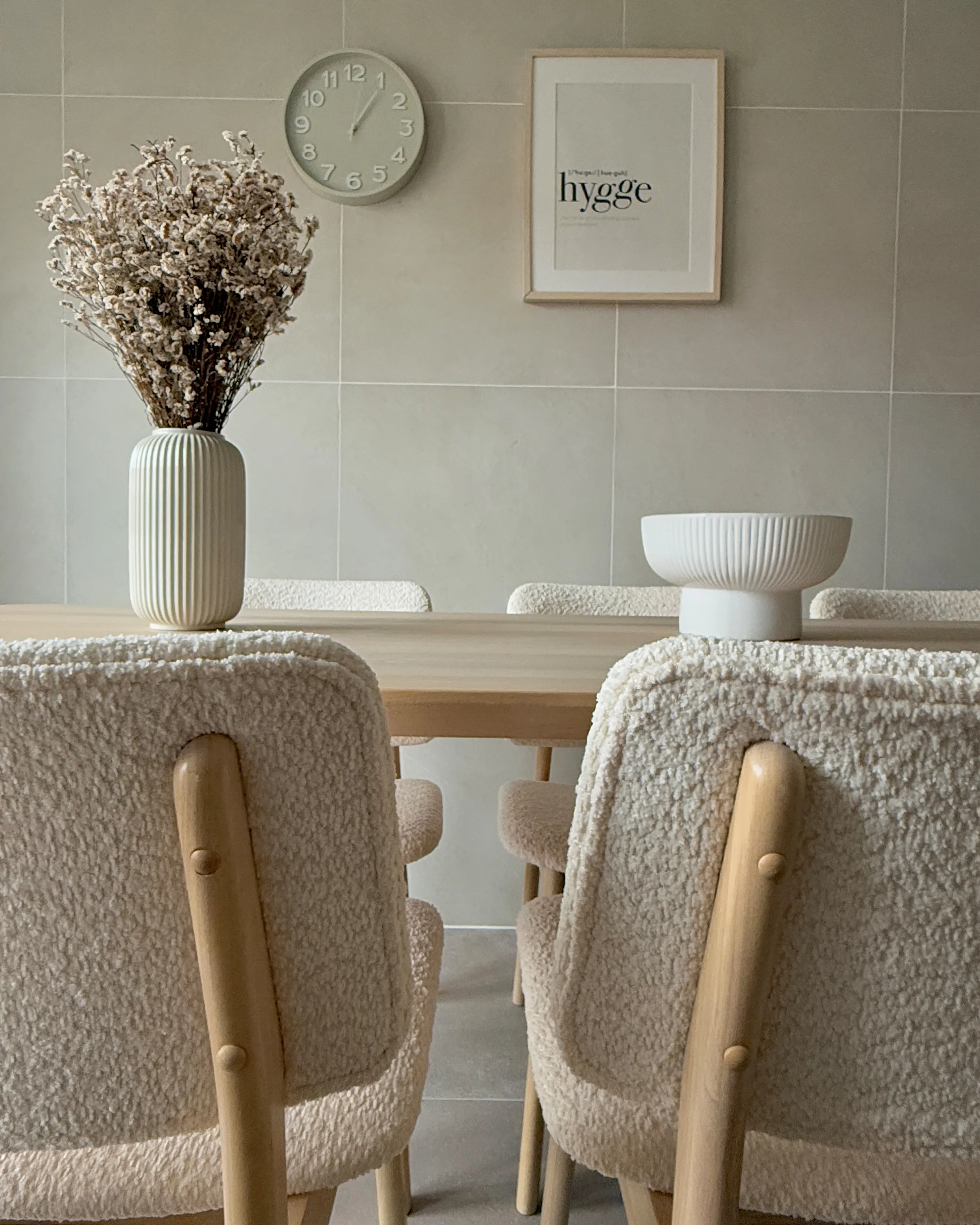 Set van 2 eetkamerstoelen BLANE Bouclé Lichtbruin/wit