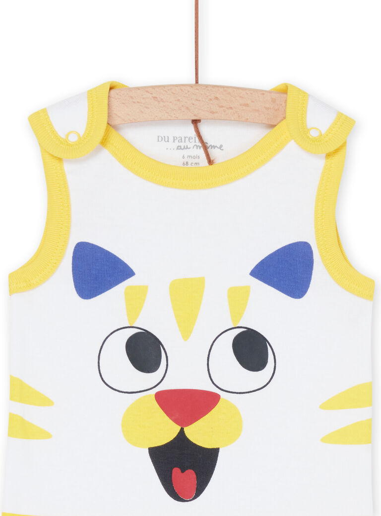 Body blanc et jaune sans manches