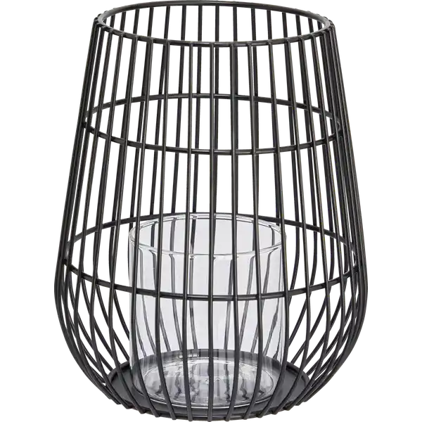 Metallwindlicht schwarz groß