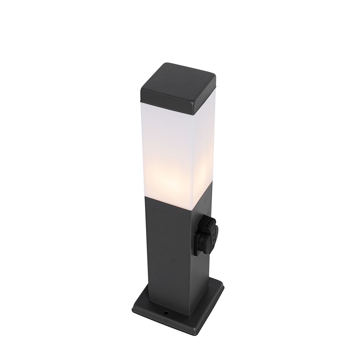 Buitenlamp donkergrijs 45 cm met stopcontact IP44 - Malios