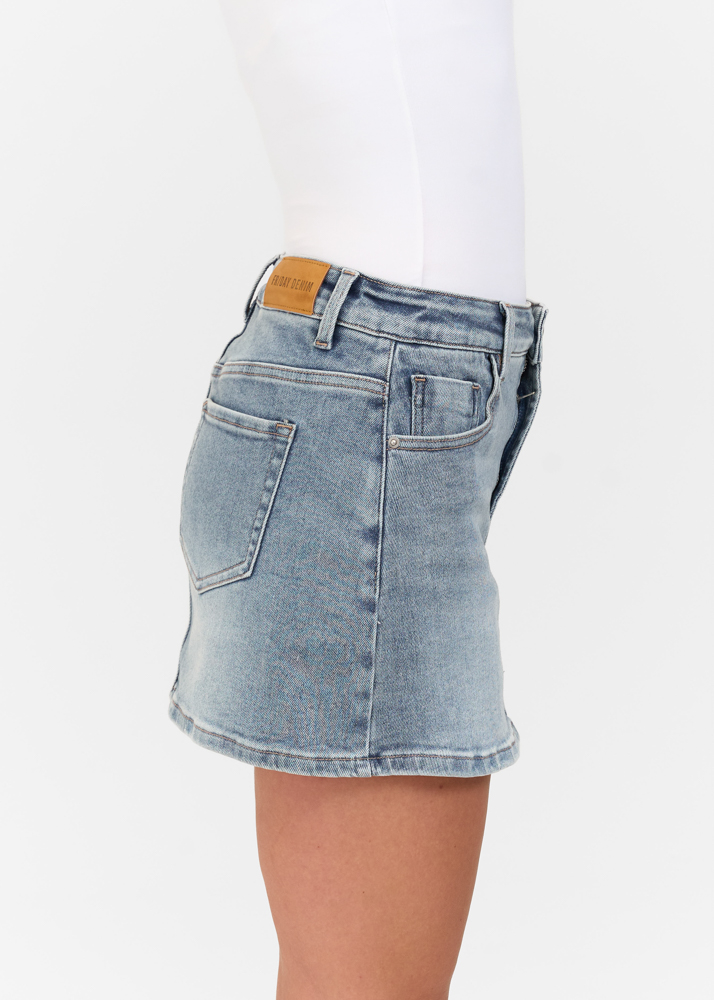Denim stretch skort sea blauw