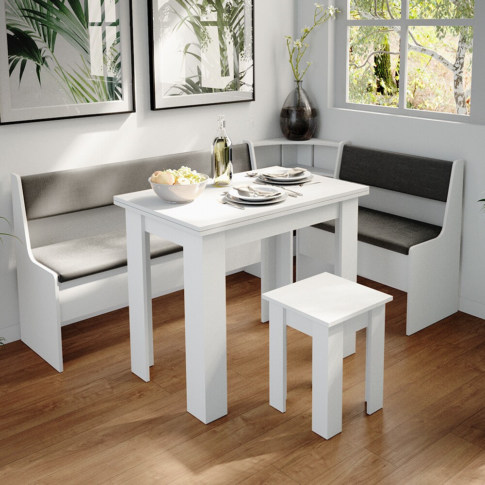 Vicco Eckbankgruppe Roman Weiß 180x120cm Esszimmergruppe Eckbank Sitzgruppe