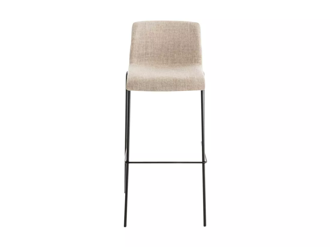 Tabouret de bar - Tissu & Noir - Crème - Hover