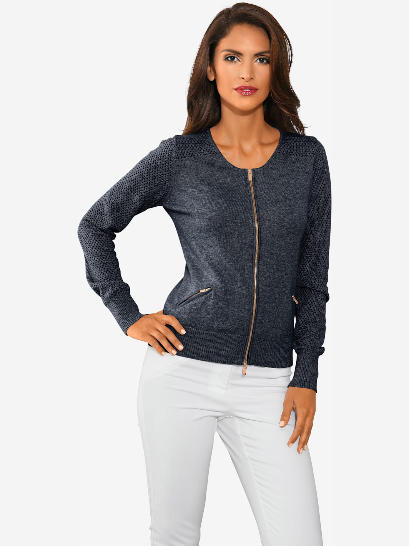 Cardigan motif tricot ajouré tendance