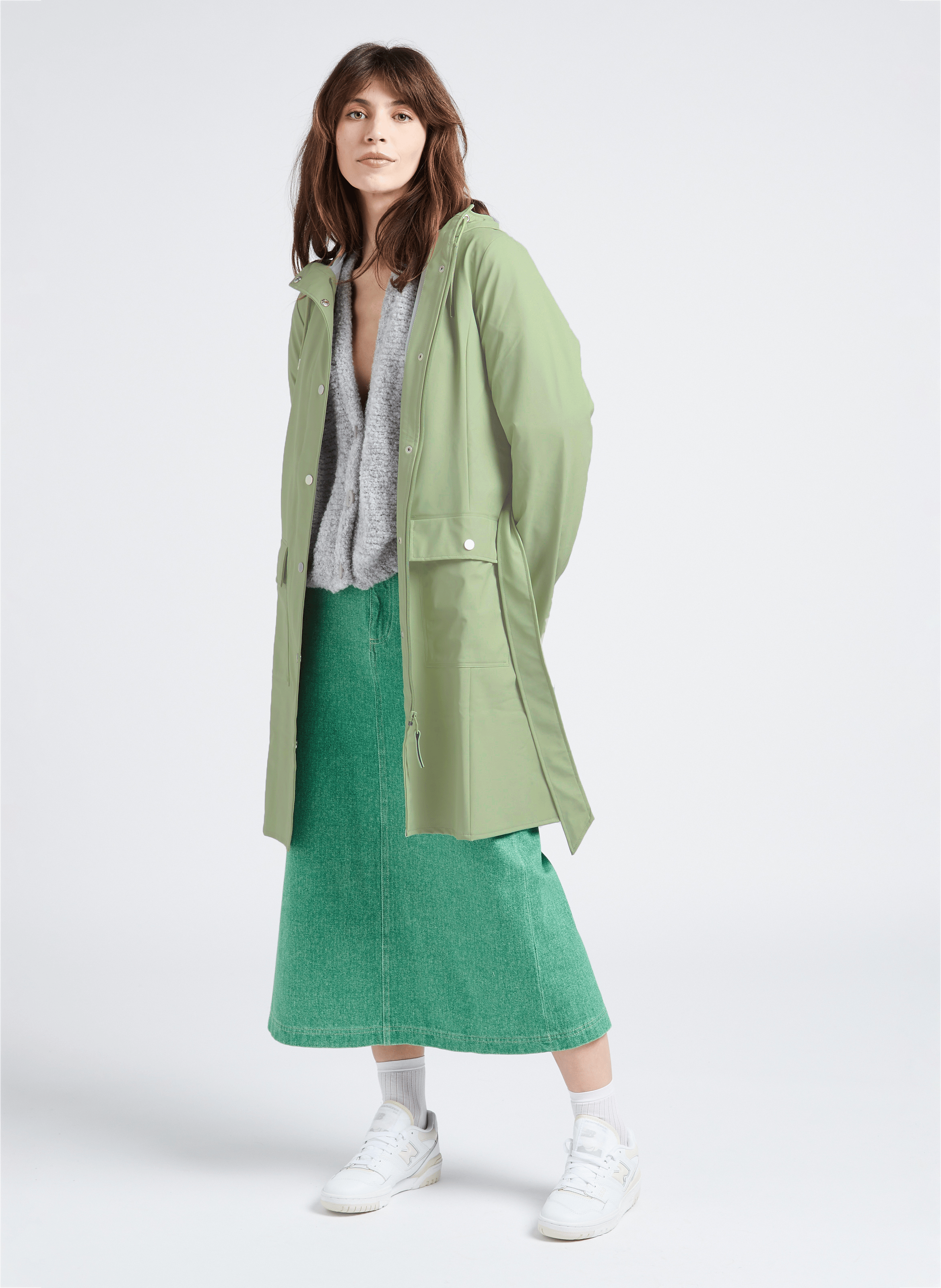 ZOLLY - Cardigan col V en laine mélangée| Gris