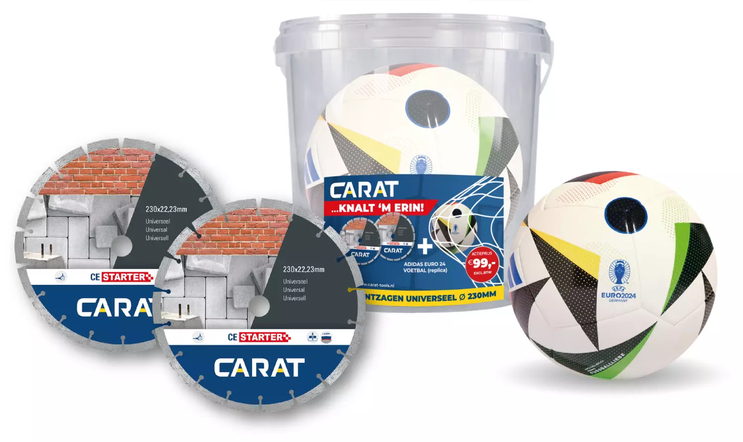 Carat CES2303A24 Diamantzaagblad voor droogzagen (2 stuks) - 230 x 22,23mm - Universeel met Adidas replica voetbal