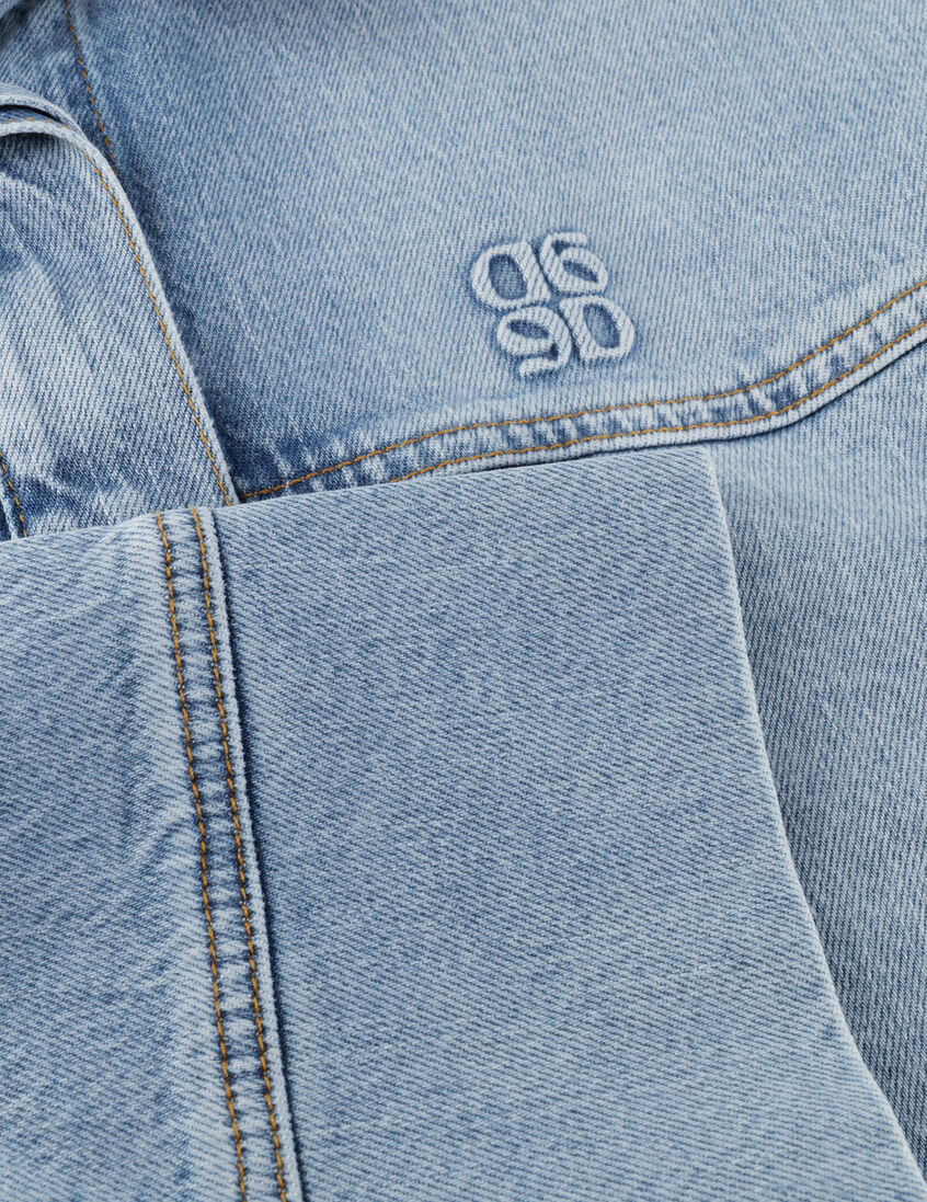 blauwe dante6 spijkerjas talisa denim cape shirt